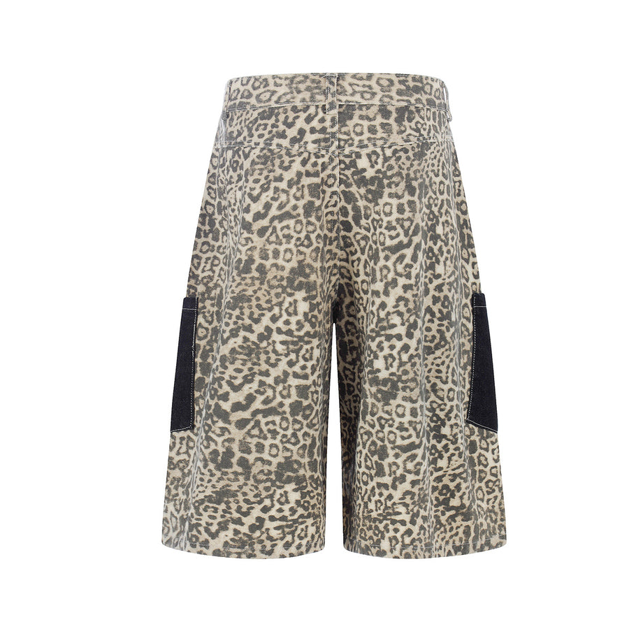 Leopard Print Cargo Shorts