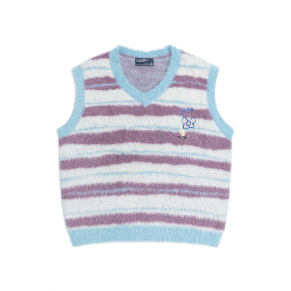 Colour-Block Stripe Sweater Vest