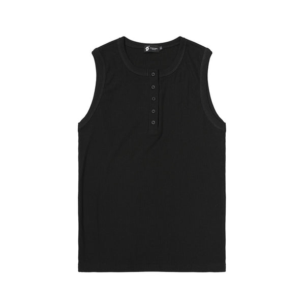 Ribbed Half-Button Tank