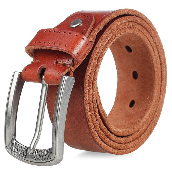Alloy Charm Leather Belt—-0898