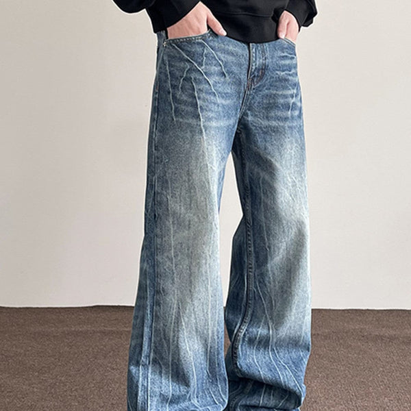 American Retro Lightning Blue Straight Jeans