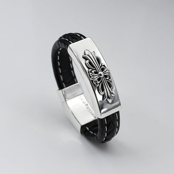 Crusader Flower Leather Bracelet