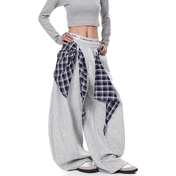 Corset-Waist Scimitar Drape Slacks