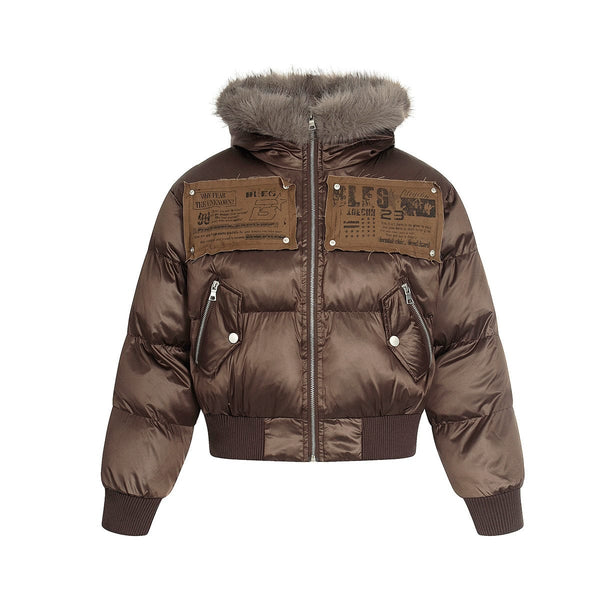 American mountain carved fur collar jacket