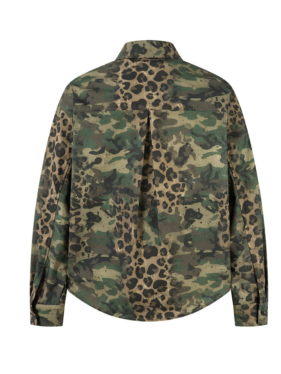 THETLSTUDIO Jiayiku's 2026 new American street trendy brand leopard print camouflage shirt long-sleeved ins trendy street ruffian shirt