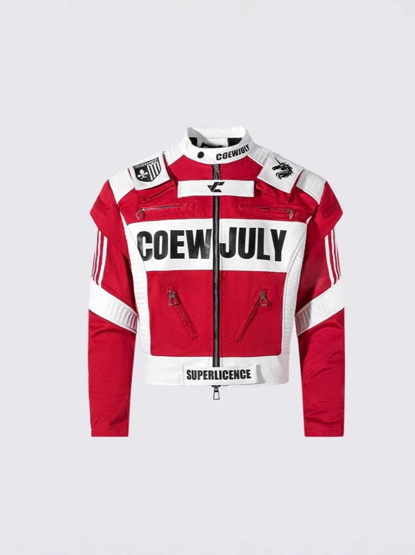 Stand-Collar Moto Jacket