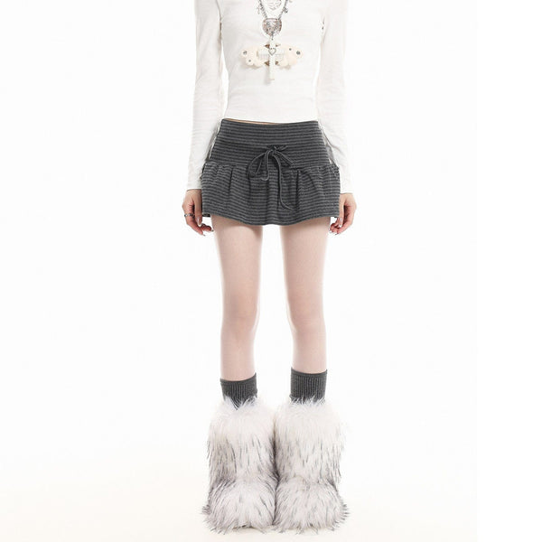 Strap-Detail Flower Bud Skirt