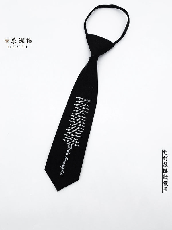 Le Chao zipper-free line print tie