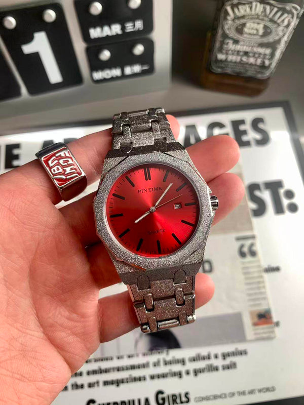 New frosted silver watch