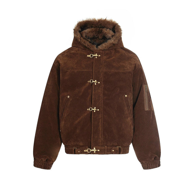 Old Money Suede Wool Collar Jacket