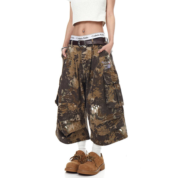 Snakeprint Cargo Shorts