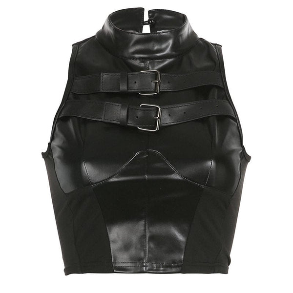 Lace-Up Leather Vest