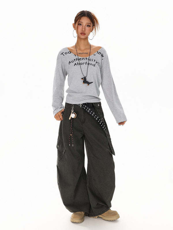 Monogram U-Neck "Lazy" Top