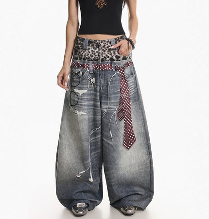 Leopard  Two-Piece Jeans