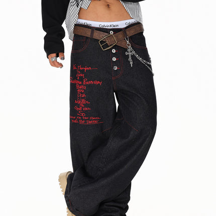 Breasted Wide Jeans