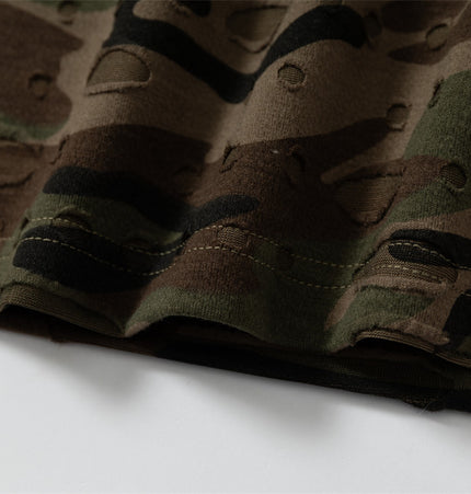 Distressed Camo Wide-Shoulder Tank