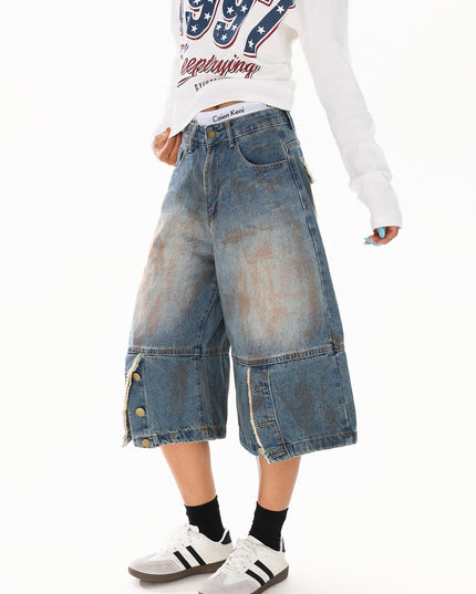 Dirty Dyed Frayed Capris
