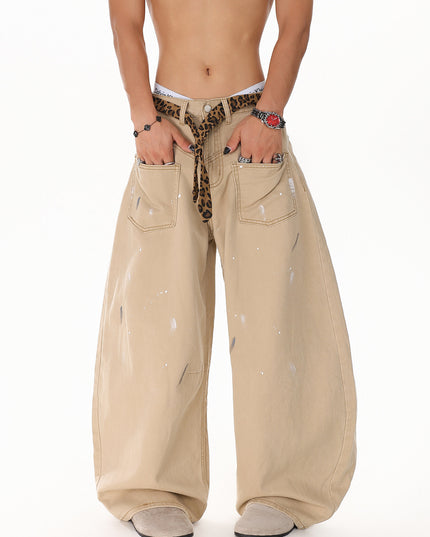 Splash Leopard Print Jeans
