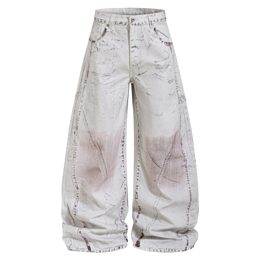 Color-Worn Wide-Leg Jeans