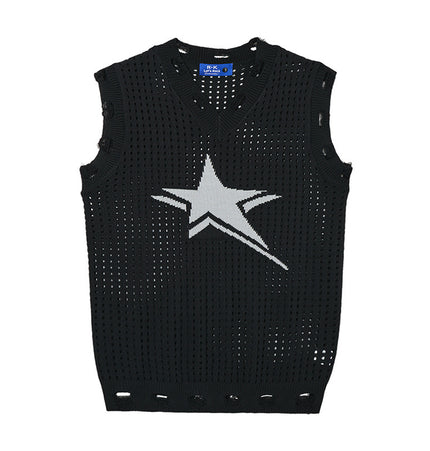 Star Jacquard Crochet Tank