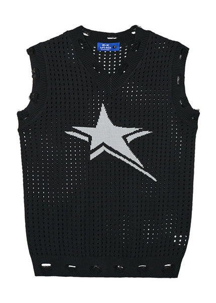 Star Jacquard Crochet Tank