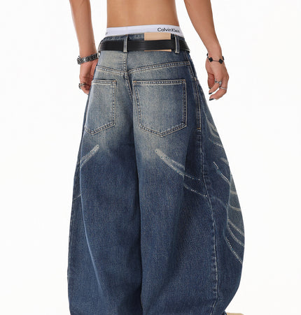 Rhinestone Scratch Denim