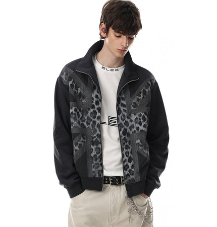 Vintage Leopard Zip Hoodie