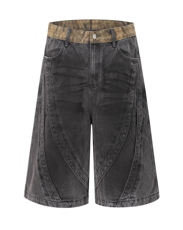 Jiaqlo Men's 2026 New High Street American Waste Earth Feng Shui Wash Destruction Denim Shirt Raw Edge Cargo Denim