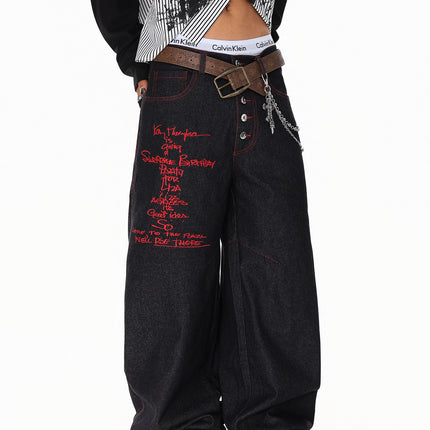Breasted Wide Jeans