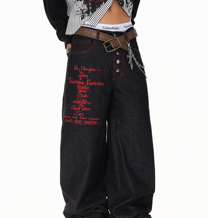 Breasted Wide Jeans