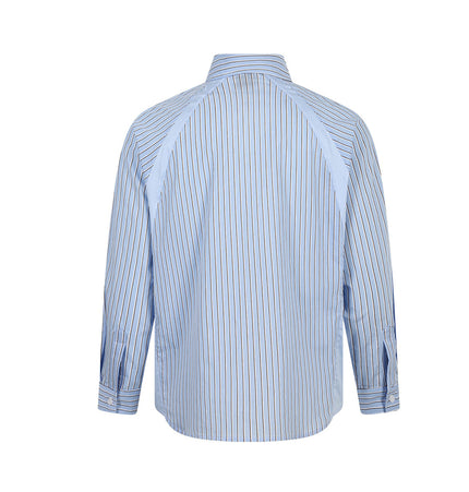 Magic Bear 2026 New American Vintage Sporty Striped Shirt Long Sleeve Design Appliqué Embroidery Shirt for Men