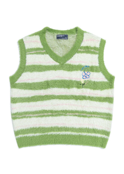 Colour-Block Stripe Sweater Vest