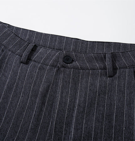 Pinstripe Single-Button Suit Set