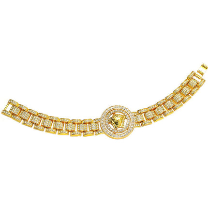 TALKLESSFASHION MS Watch Bracelet Cross Rotating American Hip Hop Hip Hop Time Running Women's Full Diamond Dollar Men's Bracelet