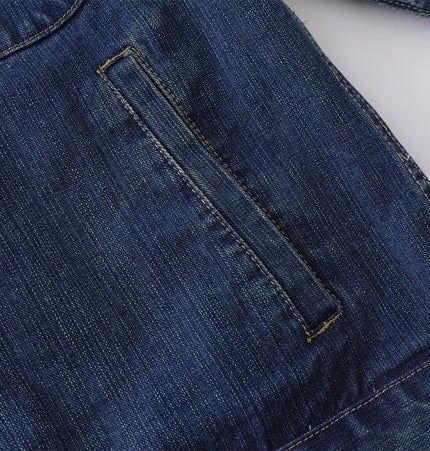 Multi-Pocket Vintage Denim Jacket