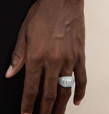 European and American hip-hop slightly set with zircon and full diamonds, high-street trendy rap ring, GAO level versatile ring, personalized ring