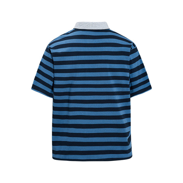 Contrast-Collar Letter Polo
