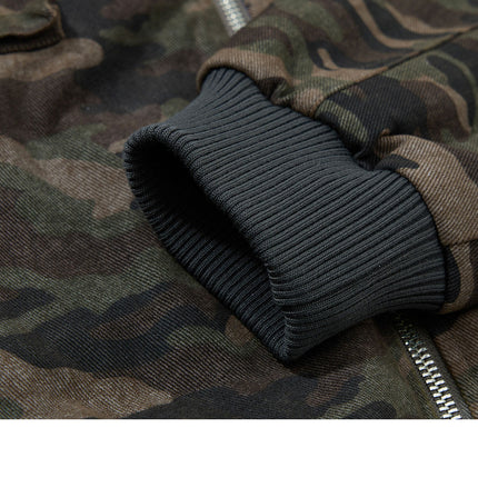 Camouflage Hooded Cargo Jacket