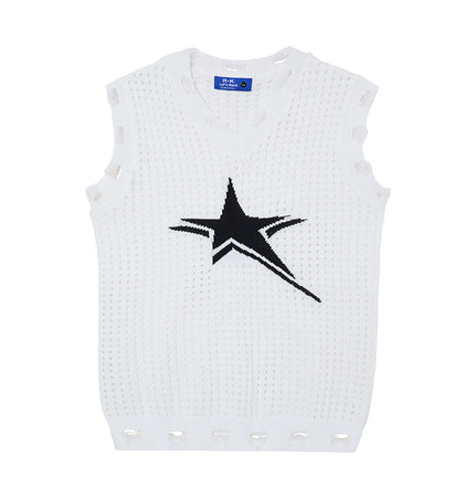 Star Jacquard Crochet Tank