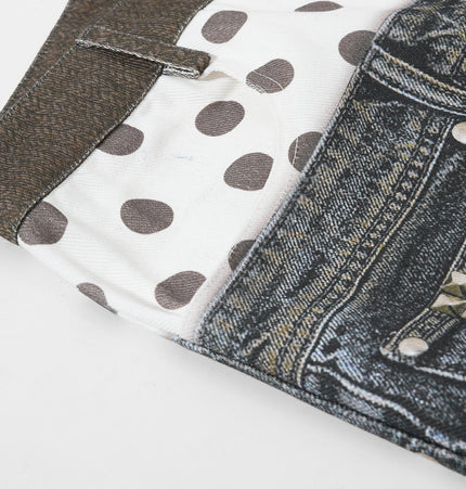 Roguish Printed Denim Shorts