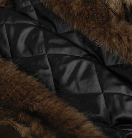 Faux-Fur Hooded Flight Jacket