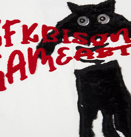 Cat Towel Embroidered Tee