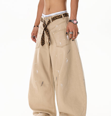 Splash Leopard Print Jeans