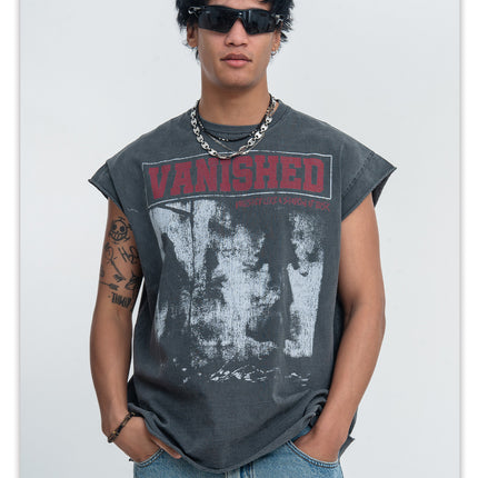 ONSEVENINE American street sleeveless vest for men, heavyweight pure cotton washed vintage vintage summer loose vest