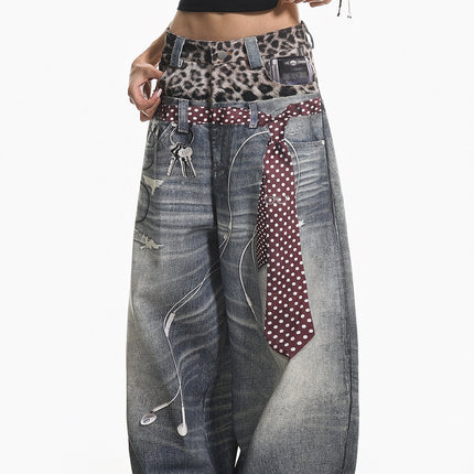 Leopard  Two-Piece Jeans
