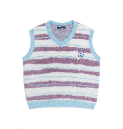 Colour-Block Stripe Sweater Vest