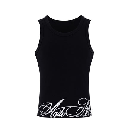 Floral Letter Slim-Fit Tank