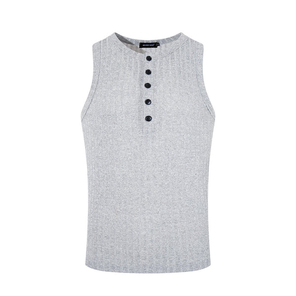 Ribbed Henley Knit Tank — 2