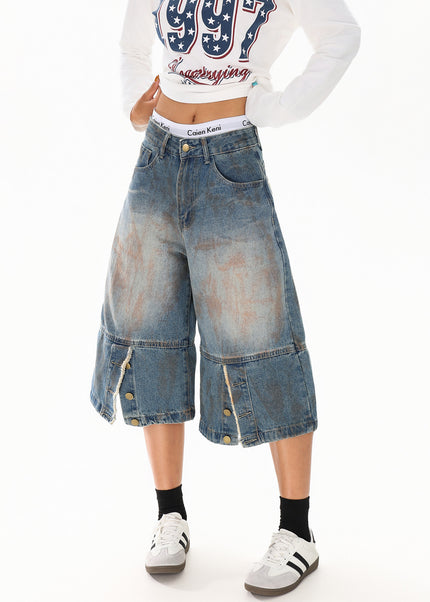 Dyed Frayed Capris