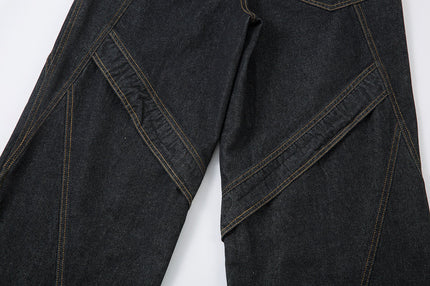 Spliced Deconstructed Wide Jeans